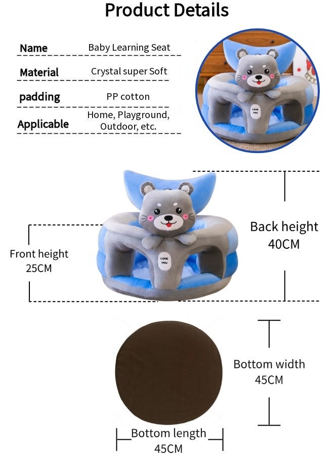 Vixplorn Baby Chair Baby learning sitting seat, baby sofa toys, baby learning chair, cartoon cute plush newborn sofa, crystal velvet fabric, PP cotton filling, toddler children gift, suitable for baby children - Image 3