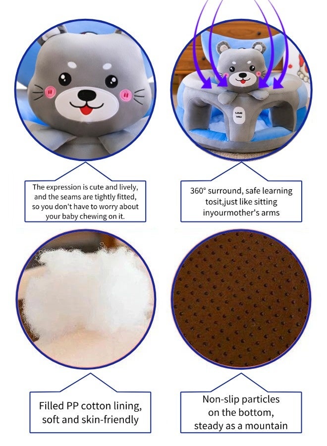 Vixplorn Baby Chair Baby learning sitting seat, baby sofa toys, baby learning chair, cartoon cute plush newborn sofa, crystal velvet fabric, PP cotton filling, toddler children gift, suitable for baby children - Image 5