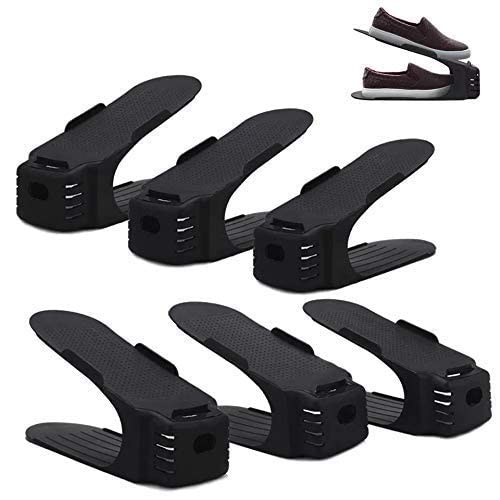 SKOFRI SKOFRI Shoe Rack Holder Plastic Double Deck Space Saving Rack Stand for Closet Organization Folding Slots Adjustable Organizer for Sandals Slipper Heels Flip Flops - Image 4