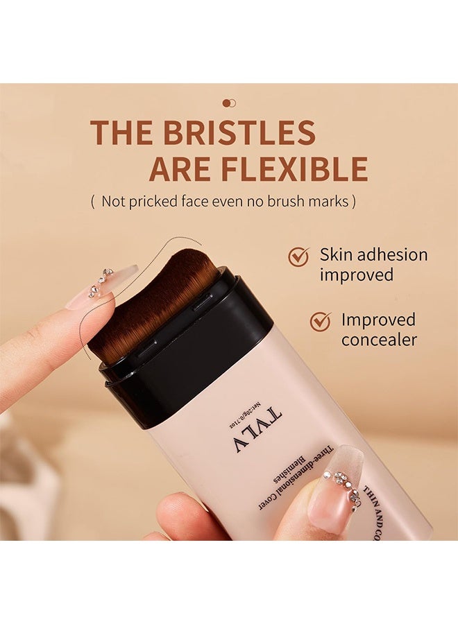 TVLV 2-in-1 Long-Lasting Foundation And Concealer Stick, Concealer Foundation Cream Stick, Face And Body Moisturizing Concealer Foundation, Flawlessly Covers Dark Circles, Wrinkles, Fine Lines, Features A Built-In Soft, Dense Brush Head - Image 5