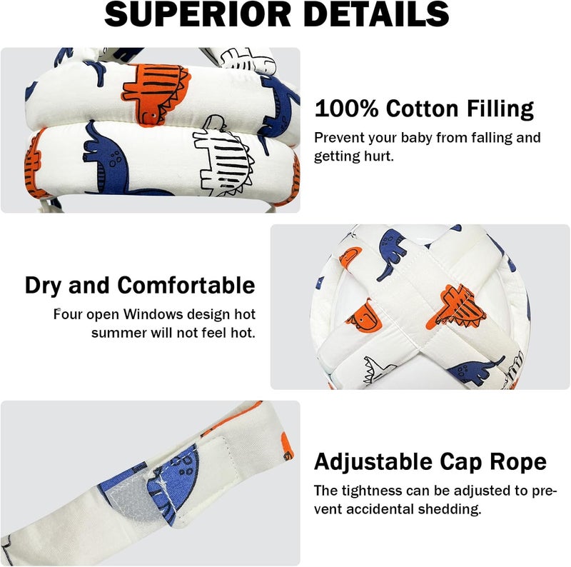 REFLYAWAY Baby Head Protector for Crawling Walking, Baby Helmet Adjustable No Bumps and Soft Cushion, Infant Safety Cap for Kid Learning to Walk - Image 5
