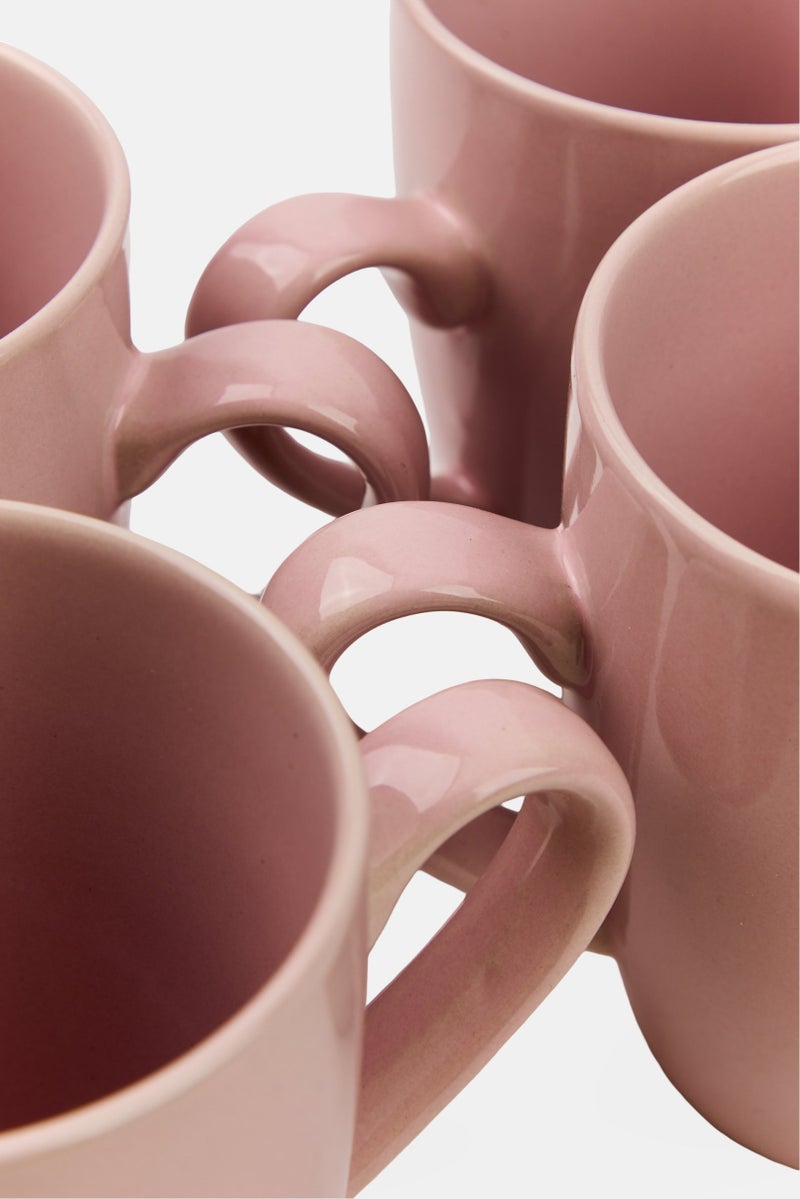Maser 4 Pieces Coffee Cup 420ml, Pink - Image 2
