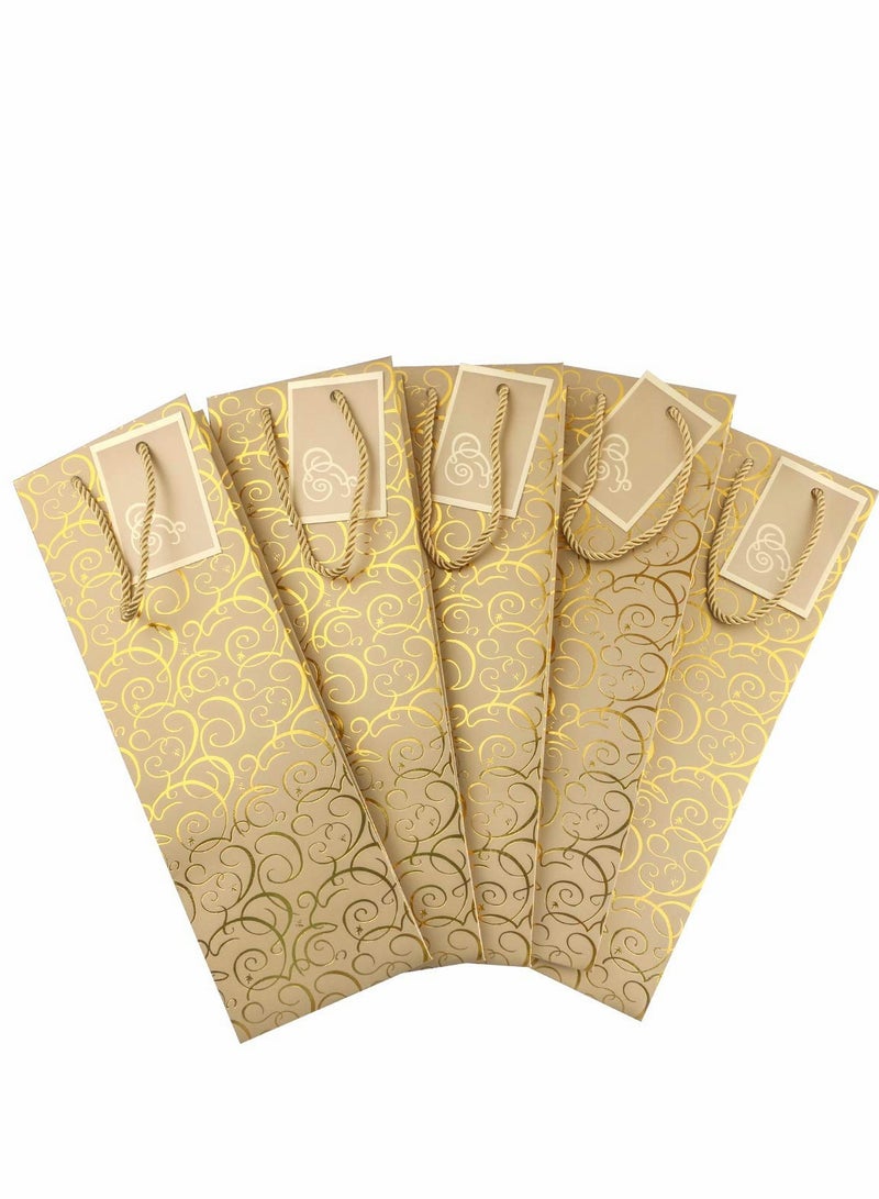 KASTWAVE Bags, 12pcs Gift Paper Bag Single Bottle Red Tote, 12 Pcs 4.7 x 3.9 x 14.2’Kraft Pap - Image 4