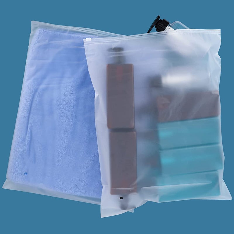 ENPOINT ENPOINT 100pcs 3 mil Thick 12x16 inch Plastic Bags for Small Business Poly Frosted Zipper Bags for Clothes Jeans Jacket T Shirt Swimsuit for Shipping Mailing with Vent Holes 