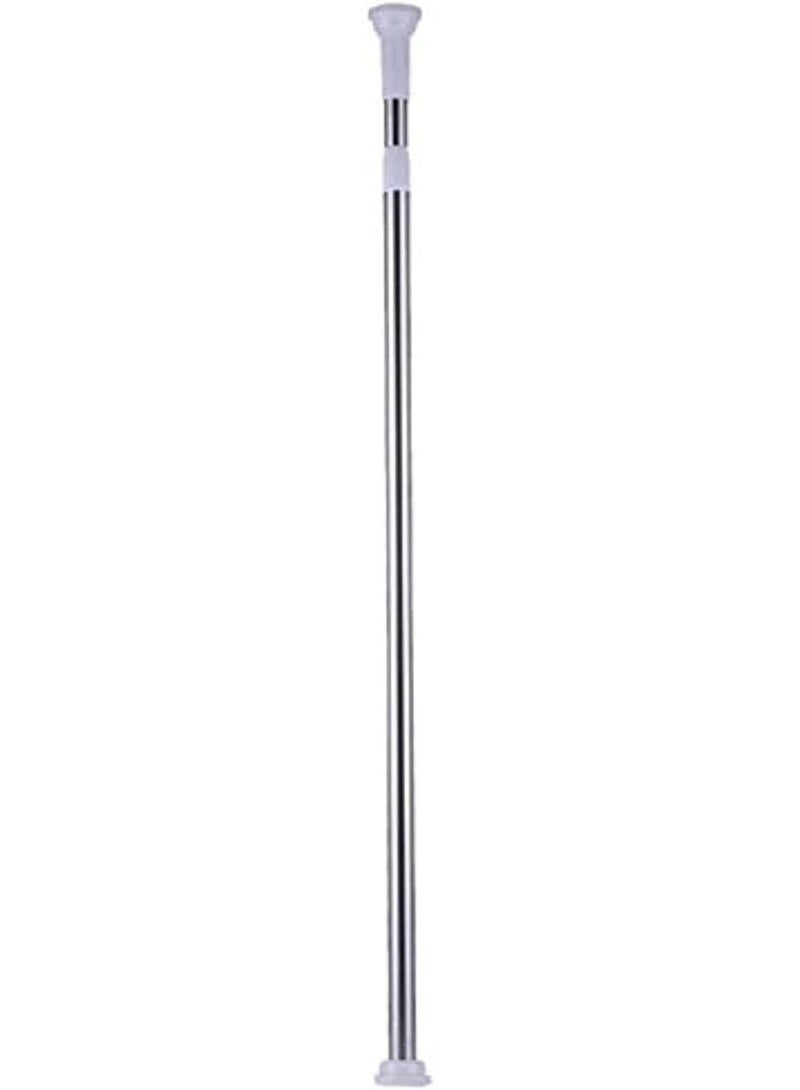 MOMENT Telescopic Shower Curtain Rods [140-260 Cm] Shower Rod Tension, Never Rust Anti-Slip Shower Curtain Rod For Bathroom Window, Adjustable Tension Shower Curtain Rod, Silver - Image 1