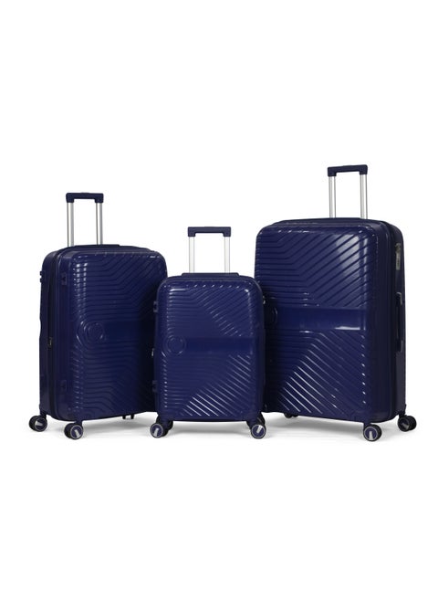 TAJ- Comlpete Luggage Set 3 Piece -UNBREAKABLE PP(Blue)