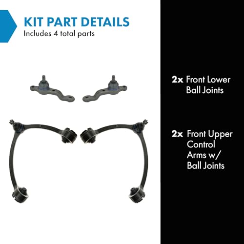 TRQ Front Suspension Kit Ball Joint Control Arm with Ball Joint Compatible with 1992-1994 Lexus LS400 - Image 2
