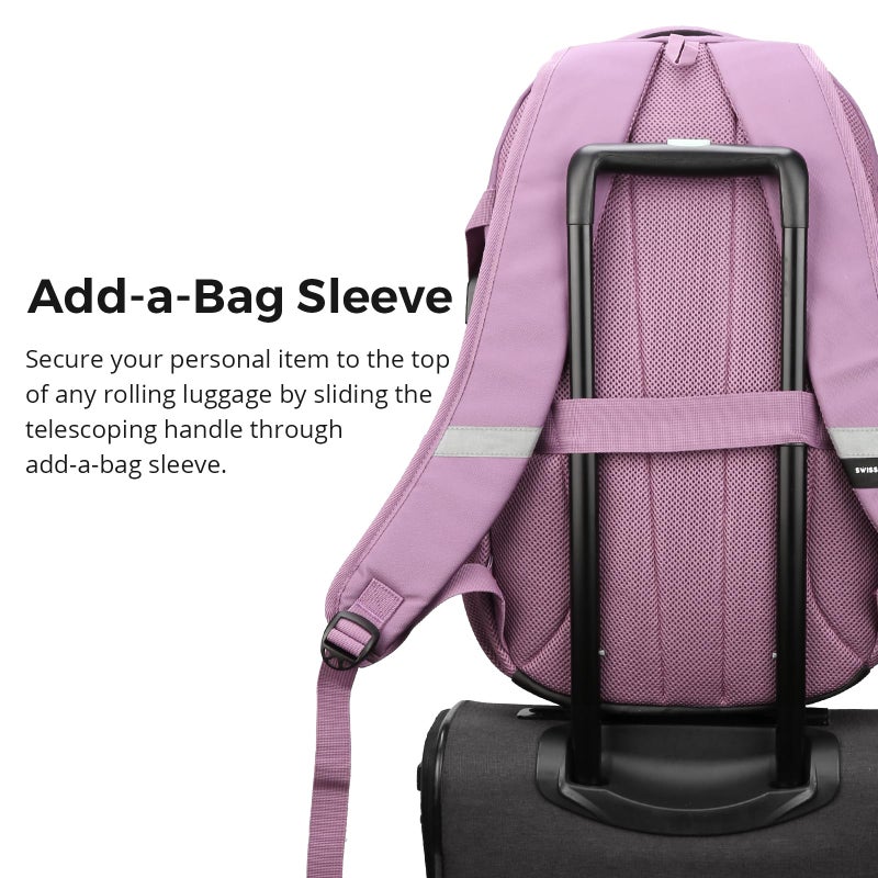 Swissdigital Design Laptop Backpack with USB Charging Port, Travel Backpack Fits 15.6 inches Computer, 31L College School Backpack for Men, Pink Camo | SD803-93 - Image 4