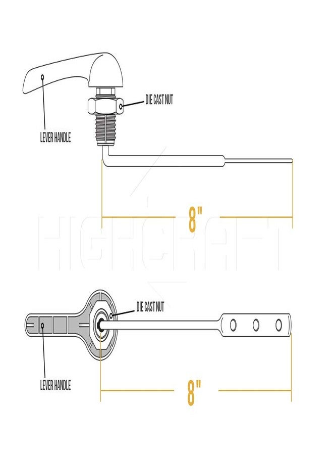 HIGHCRAFT 5335 3113 Replacement Toilet flush lever handle, Chrome - Image 4