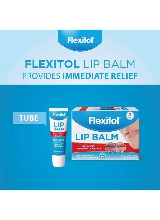 Flexitol Lip Balm, 0.35 Ounce Tube, Cream White, 3 Count (Pack Of 1) 