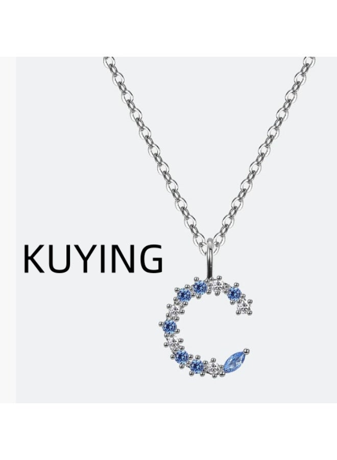 KUYING 【Gentle Power】 Irregular Crescent Collarbone Chain With Colorful Zirconium Embellishment - Image 1