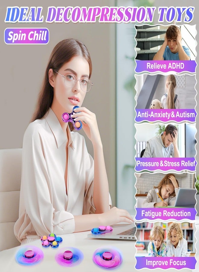 GIGILLI Pop Fidget Spinner Sensory Fidget Toys Adults Kids 4-8-12 with Autism ADHD, Anxiety Toys Stress Relief Teen Boy Gifts Birthday, Party Favors Classroom Return Carnival Prizes Goodie Bag Stuffers - Image 4