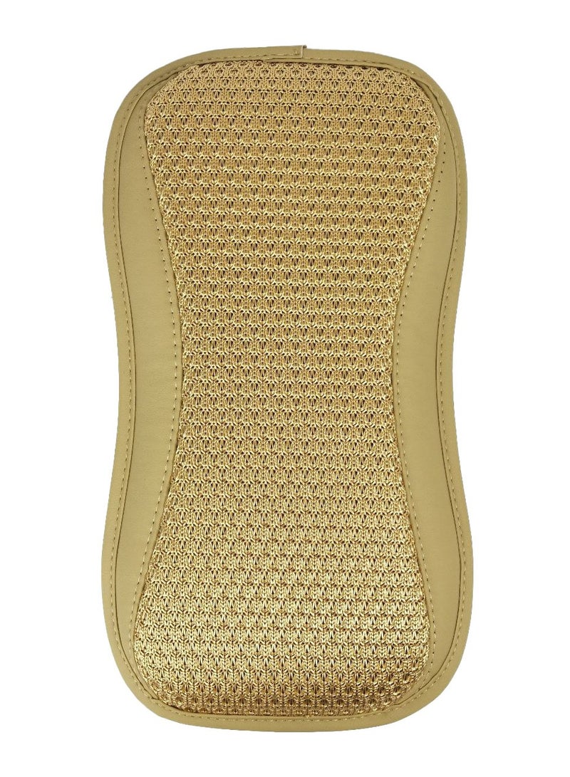MOB Premium BEIGE Breathable Fabric Armrest Cushion Pad for Car , Center Console Armrest Cushion - Image 1