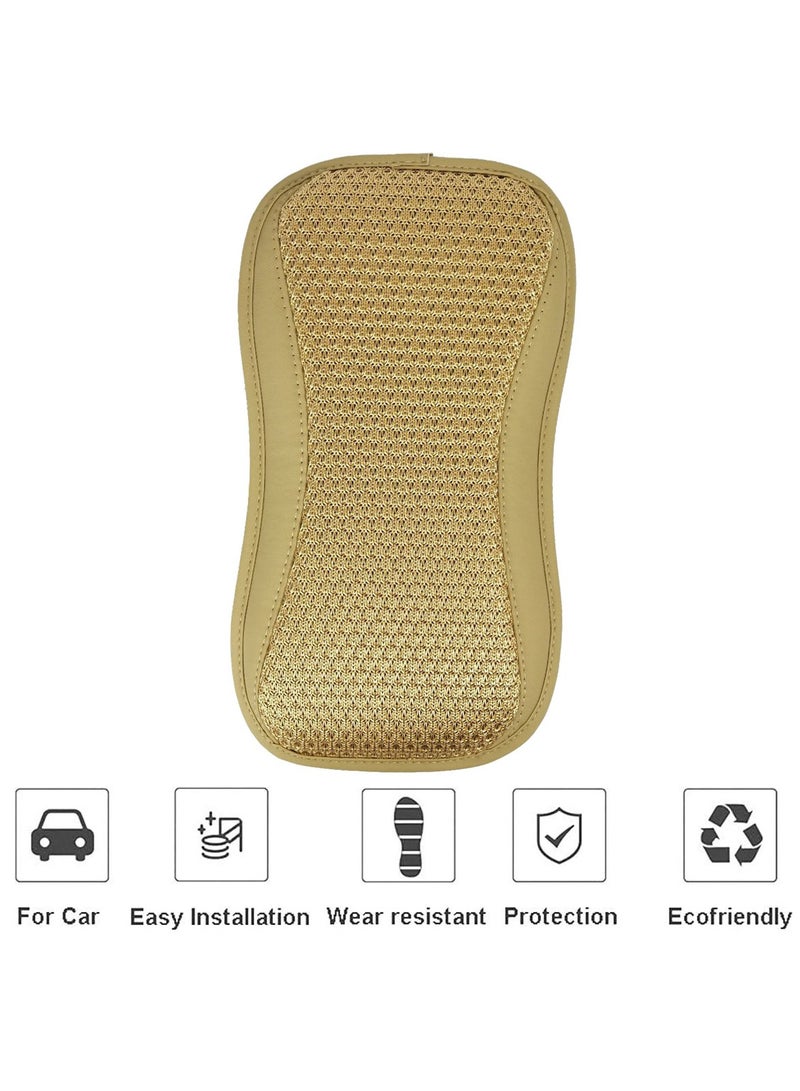 MOB Premium BEIGE Breathable Fabric Armrest Cushion Pad for Car , Center Console Armrest Cushion - Image 4