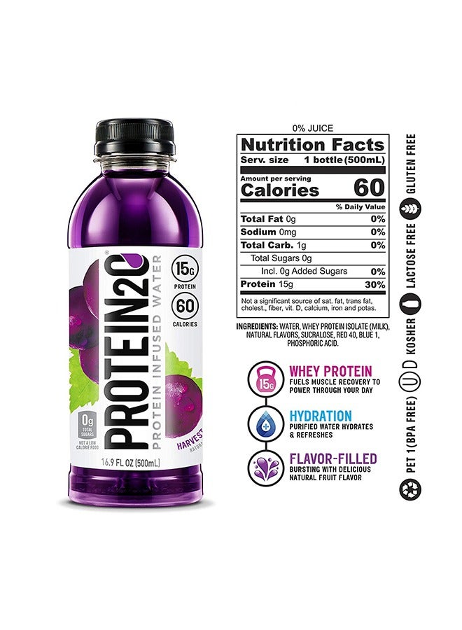 Protein2o Whey Protein Infused Water with Harvest Grape 500ml - Image 2