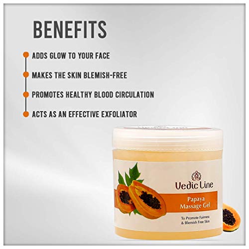 Vedic Line Vedicline Papaya Massage Gel Reduce Blemishes, Pigmentation, Dullness With Papaya Fruits Extract & Aloe Barbadensis Leaf To Promote Fairness,100ml - Image 4