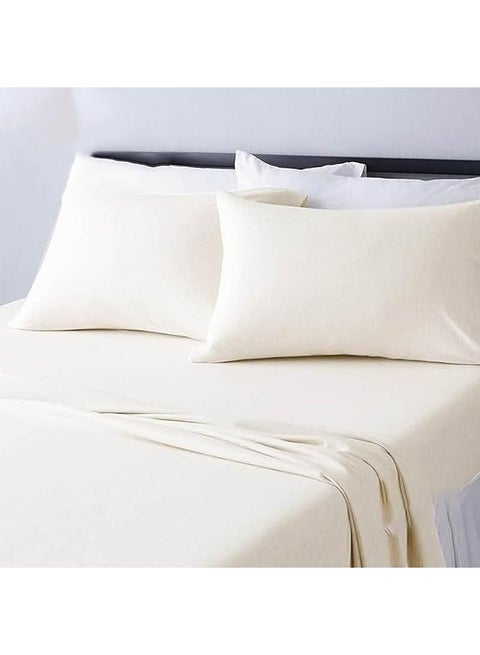 3Piece Plain Cotton Sheet Set -Off White 180cm
