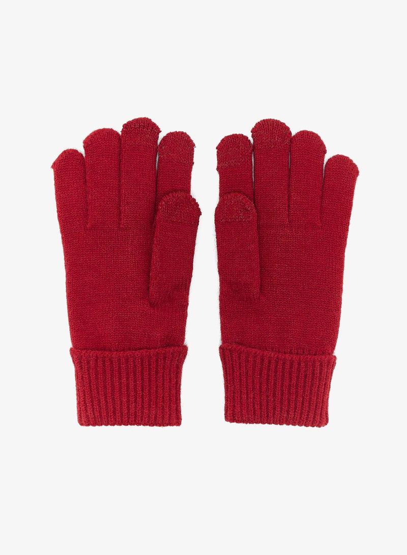 Ginger Textured Knitted Gloves - Image 2