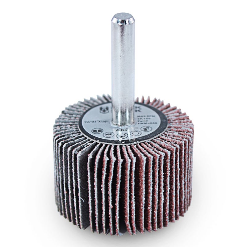 BHA Aluminum Oxide Shank Mounted Flap Wheels, 1-1/2” x 1” x 1/4”, 80 Grit - 5 Pack - Image 5