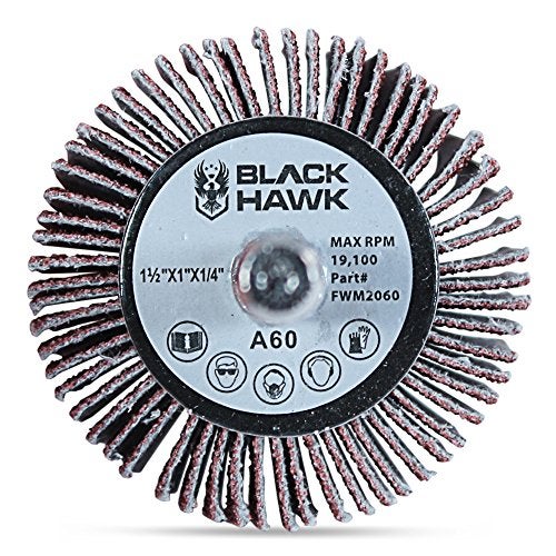 BHA Aluminum Oxide Shank Mounted Flap Wheels, 1-1/2” x 1” x 1/4”, 80 Grit - 5 Pack - Image 3