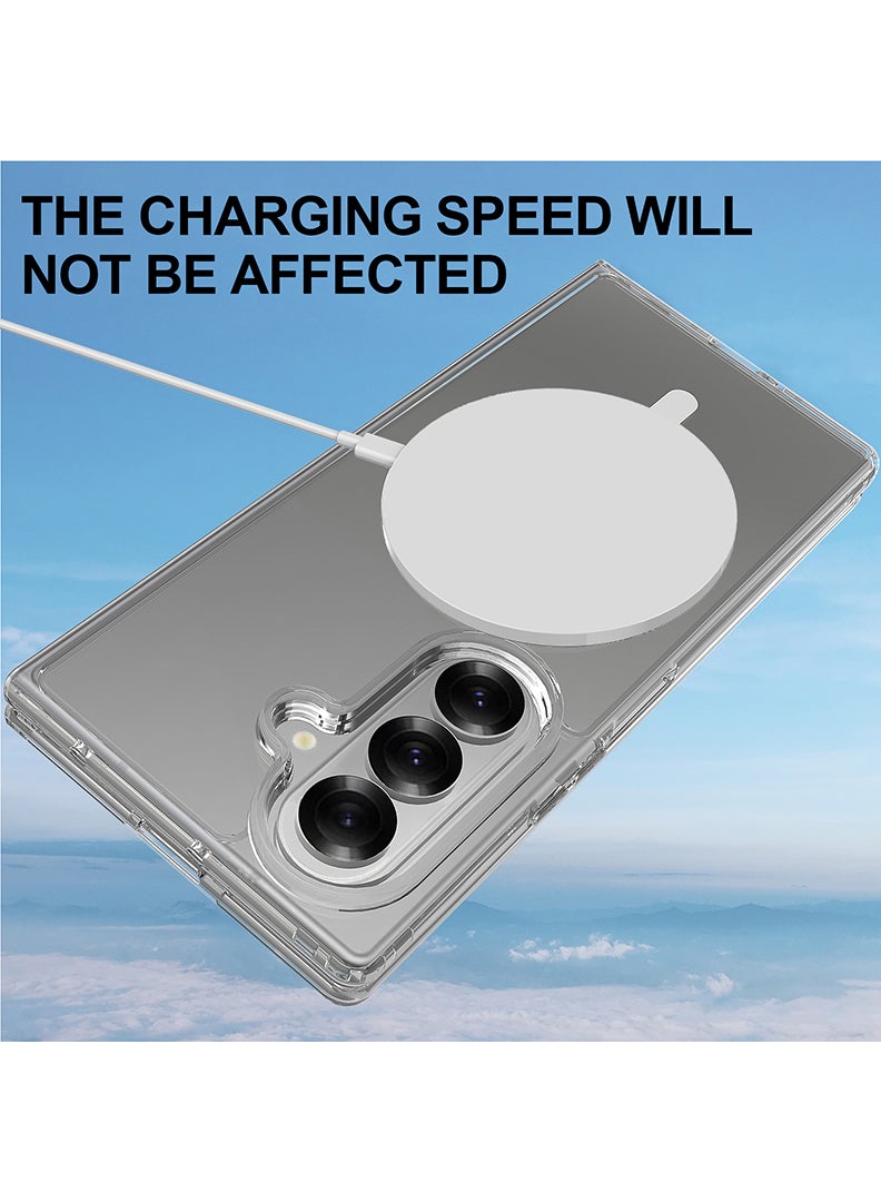 Theodor Magnetic Case for Samsung Galaxy Z Fold 7 Compatible with MagSafe Wireless Charging, Shockproof Phone Bumper Cover Women in Style - White - Image 4