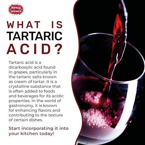 Spicy World حمض الطرطريك النقي من سبايسي وورلد 3.5 أونصة - درجة عالية، معتمد من USP، غذائي، نباتي - مثالي لصنع النبيذ، الميد - Image 3