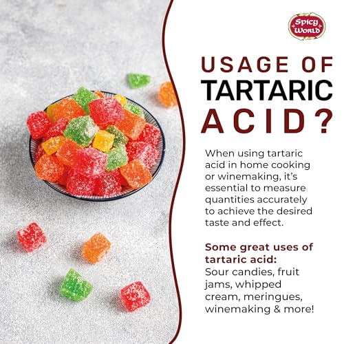 Spicy World حمض الطرطريك النقي من سبايسي وورلد 3.5 أونصة - درجة عالية، معتمد من USP، غذائي، نباتي - مثالي لصنع النبيذ، الميد - Image 4