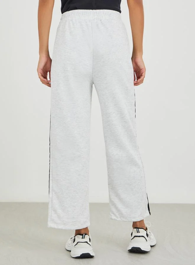 Styli Styli Side Striped Wide Leg Joggers with Drawstring