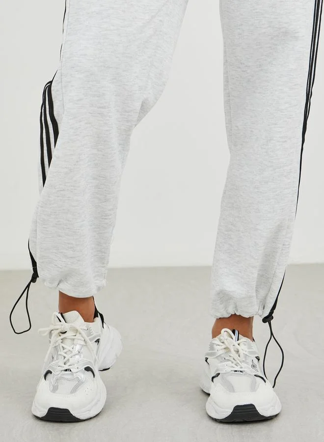 Styli Styli Side Striped Wide Leg Joggers with Drawstring