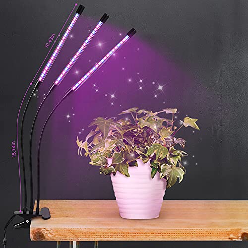 Protomont TECHNOLOGIES Led Grow Light, Indoor Plant Lights Uv Plant Light Full Spectrum Small Grow Lamp 3/9/12H Auto On/Off Timer And Dimmable Levels For House Garden Hydroponics Succulent, Red - Image 3