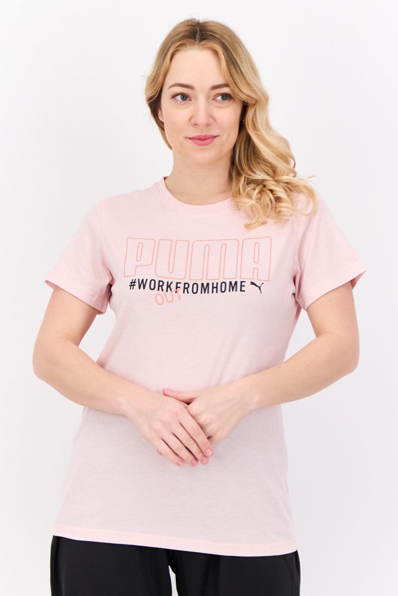 PUMA Women Sportswear Fit Short Sleeve Training T-Shirt,Pink  - Image 1