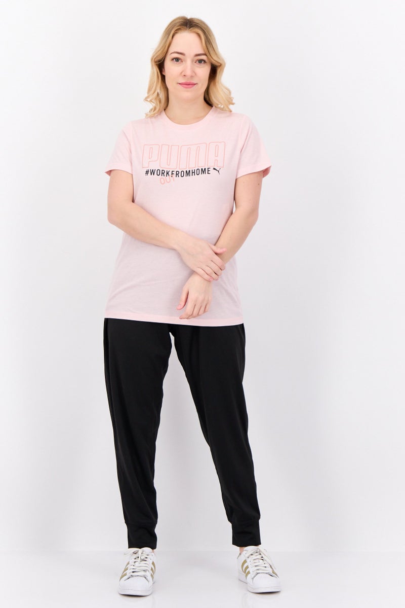 PUMA تي شيرت تدريب قصير الأكمام للنساء، وردي - Image 4