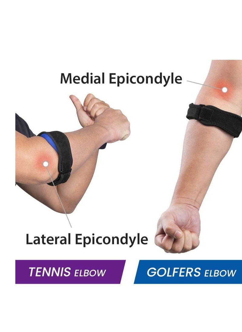 SYOSI - 2 Pack Tennis Elbow Support Brace With Compression Pad Effective Pain Relief - Image 1