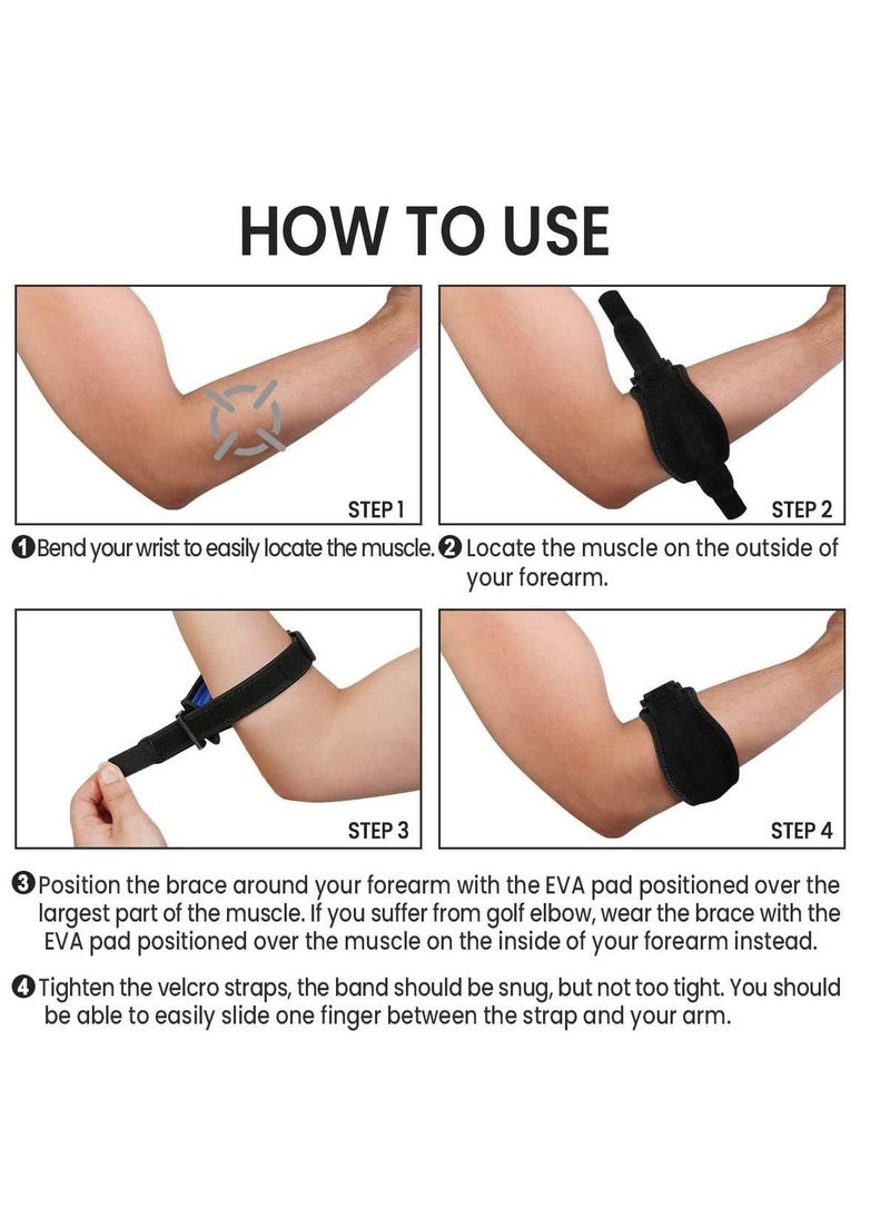 SYOSI - 2 Pack Tennis Elbow Support Brace With Compression Pad Effective Pain Relief - Image 1