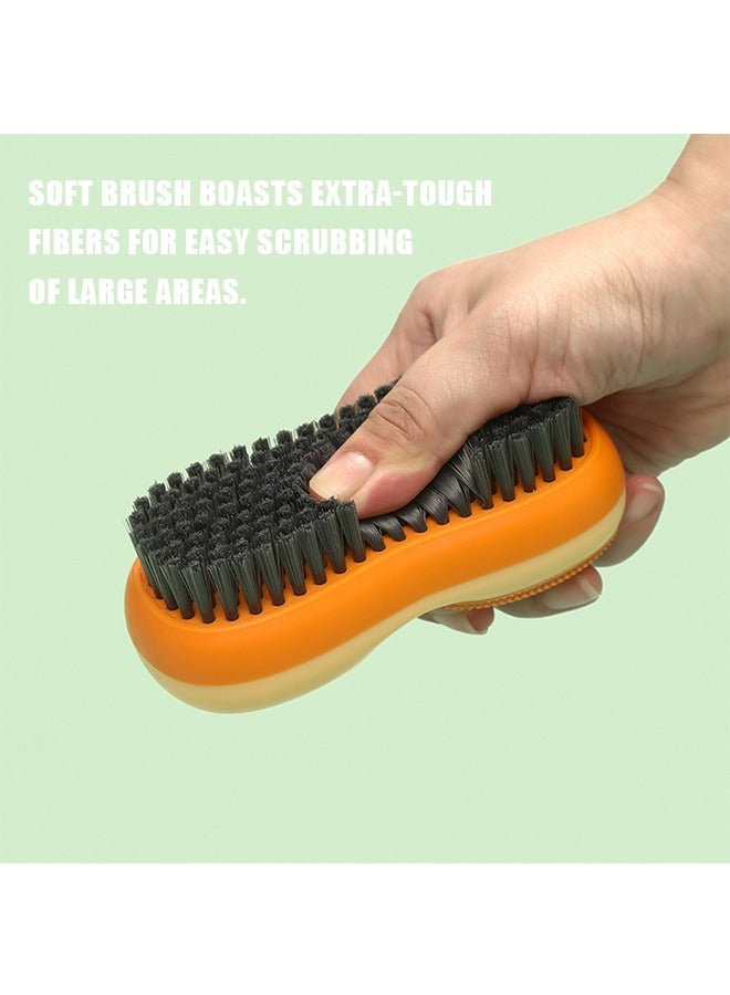 Silicone Laundry Brush, Dual Purpose Scrub Brush, Household Cleaning Brushes with Comfort Rubber Grip and Flexible Stiff Bristles (Orange) - Image 3