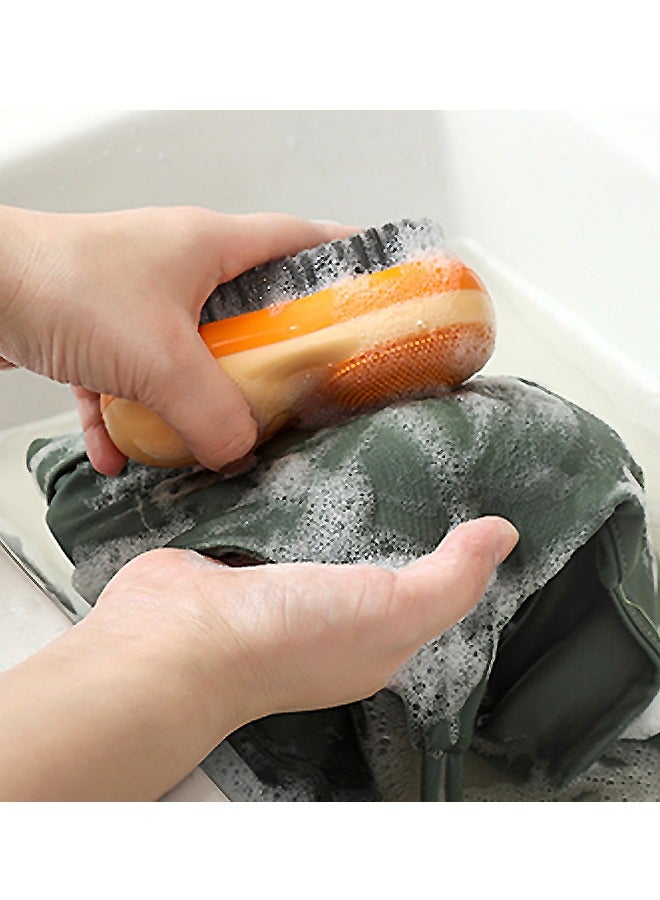 Silicone Laundry Brush, Dual Purpose Scrub Brush, Household Cleaning Brushes with Comfort Rubber Grip and Flexible Stiff Bristles (Orange) - Image 5