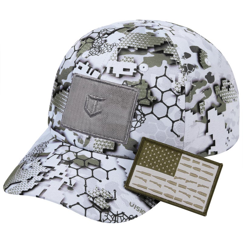 VisionTac Tactical Hat with Flag Patch Camo Military Army Hats Adjustable Trucker Baseball Cap Soft Top for Shooting - Image 1