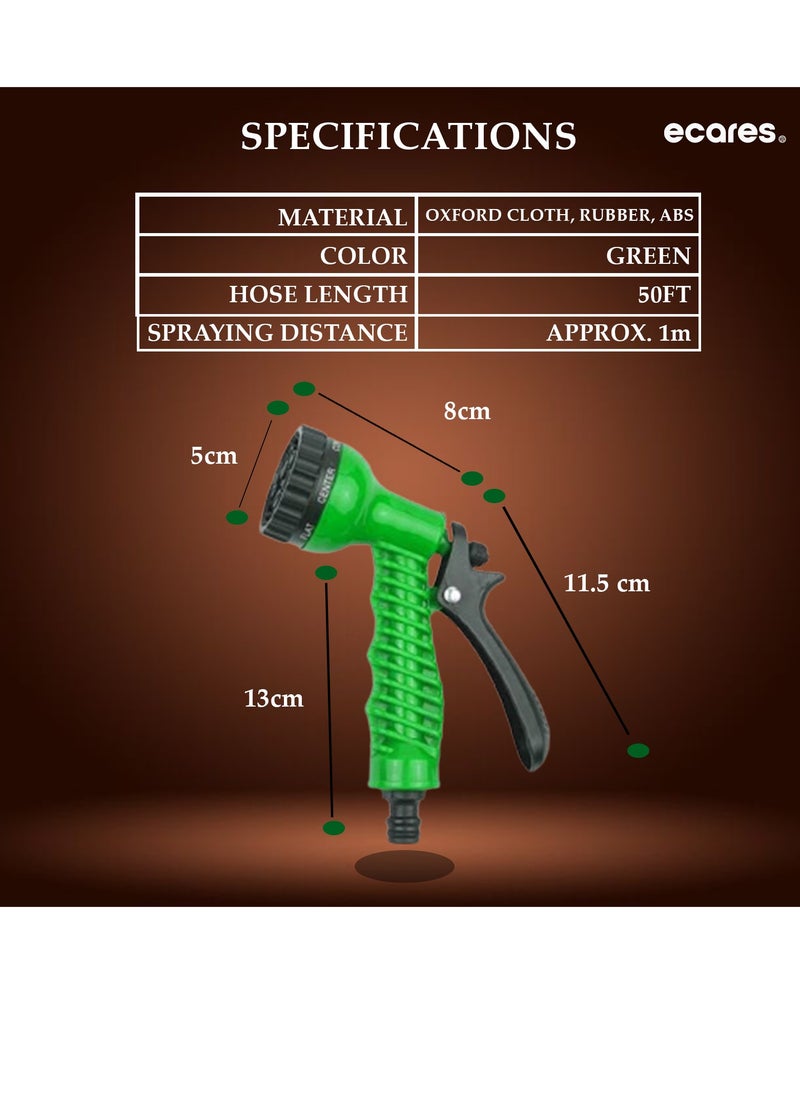 إيكاريس - إي كيرز® خرطوم سحري، خرطوم حديقة مرن، قابل للتوسيع 3 مرات، مسدس رش 7 وظائف، لا يوجد عقد، لا يلتوي، خفيف الوزن، خرطوم قابل للسحب، مجموعة الري، مجموعة خرطوم، للحديقة، الفناء، غسيل السيارات. 50 قدم. - Image 1
