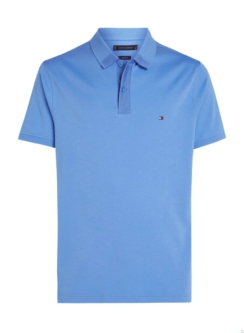 TOMMY HILFIGER Men's Interlock Regular Fit Polo - Cotton, Blue