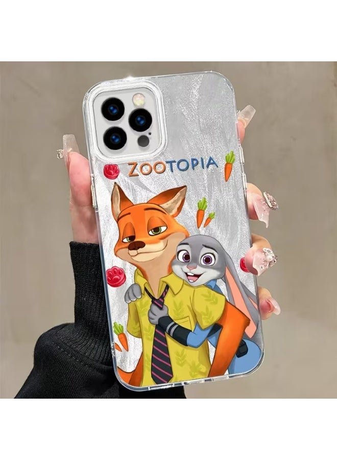 Temu iPhone case with a popular Zootopia cartoon design, durable, shockproof, and scratch-resistant cover compatible with iPhone 16 Pro Max