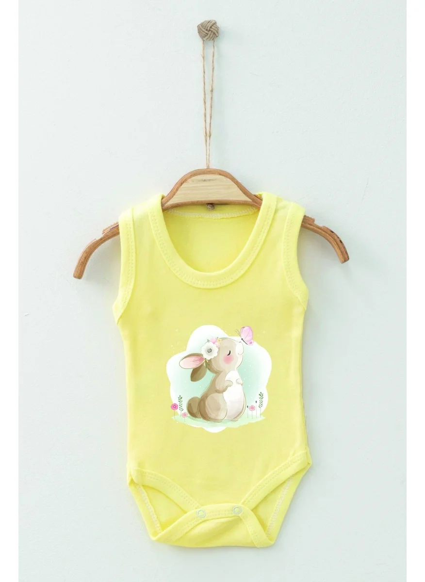 ادا بيبيك تشوكوك Ada Baby Child Adabebek Watercolor Rabbit Themed Strappy Badi Baby Bodysuit