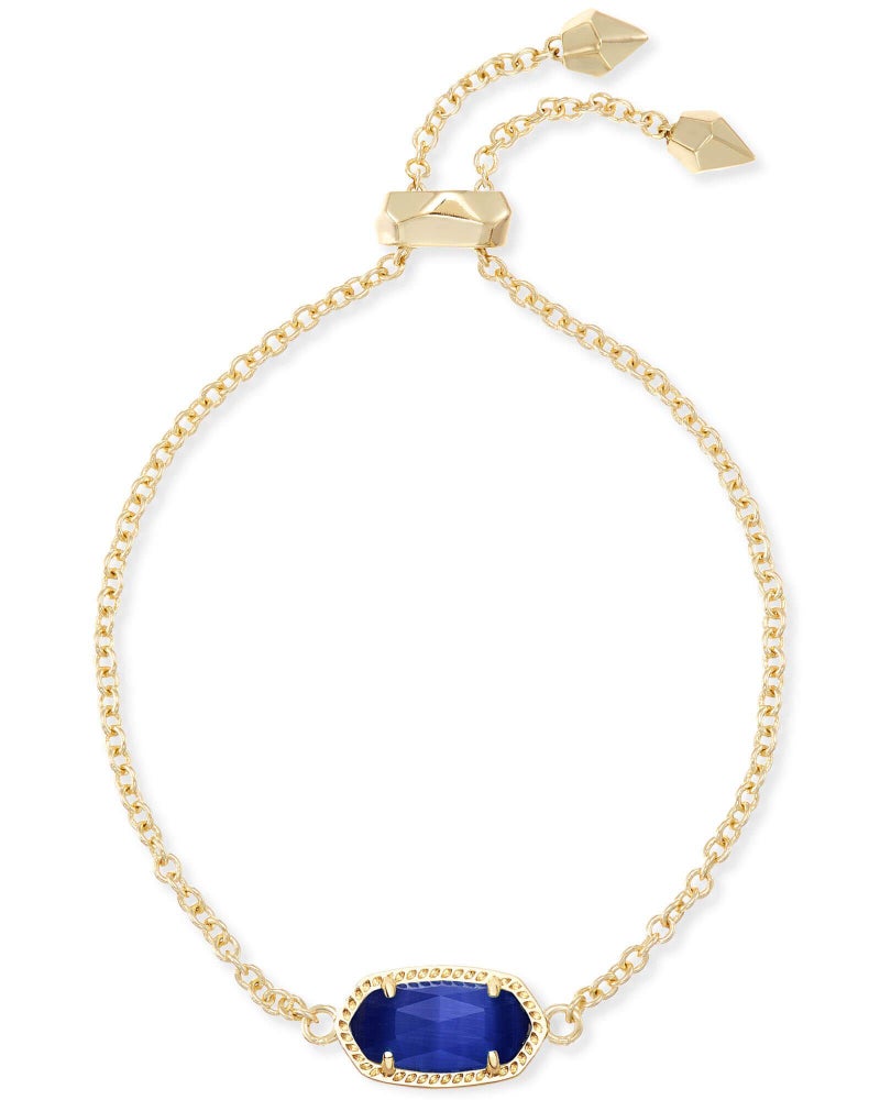 Kendra Scott Elaina Link Chain Bracelet for Women, Dainty Fashion Jewelry, 14k Gold-Plated Brass, Cobalt Cats Eye - Image 1