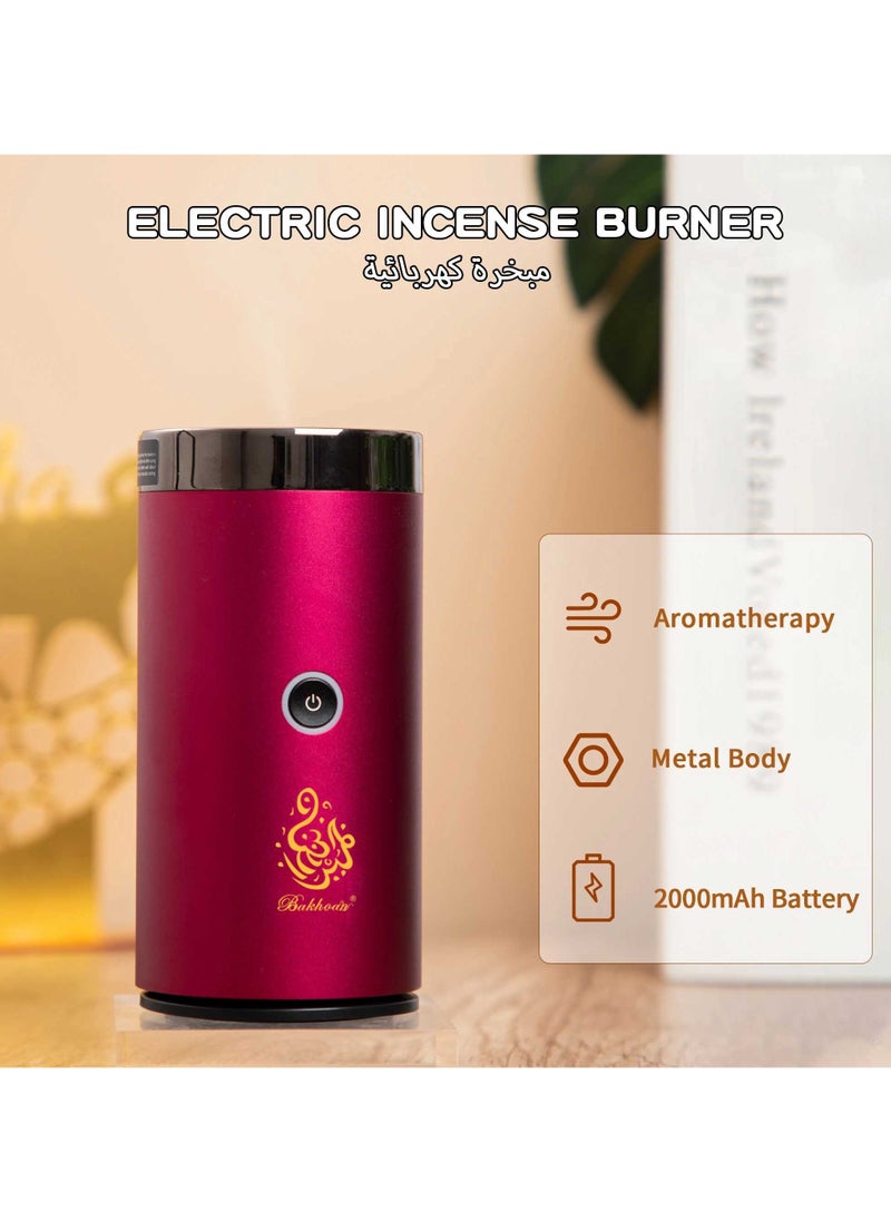 Bakhoan Bakhoor USB Incense Burner Electric Mabkhara Red for Car, Home and Office Fragrance  - Image 2