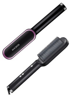 Hair Straightener Brush Hair Straightening Iron with Built-in Comb, 20s Fast Heating 5 Gears Settings Anti-Scald Perfect for Professional Salon at Home