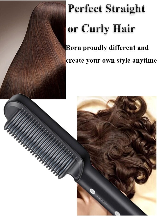 K.SKIN - Hair Straightener Brush Hair Straightening Iron with Built-in Comb, 20s Fast Heating 5 Gears Settings Anti-Scald Perfect for Professional Salon at Home - Image 1