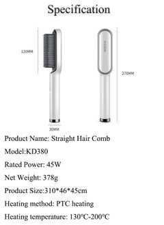 Hair Straightener Brush Hair Straightening Iron with Built-in Comb, 20s Fast Heating 5 Gears Settings Anti-Scald Perfect for Professional Salon at Home - pzsku/ZF035D562CF09D23BE1F1Z/45/_/1735225315/4059725f-5e77-455a-a19f-47fe96e2fbf9