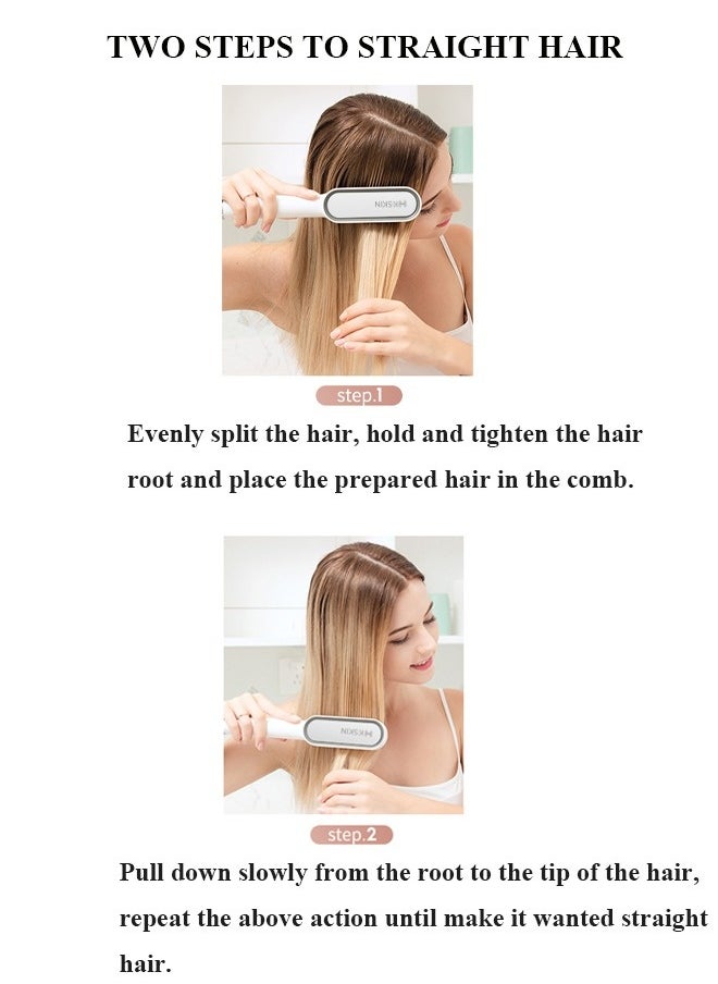 K.SKIN - Hair Straightener Brush Hair Straightening Iron with Built-in Comb, 20s Fast Heating 5 Gears Settings Anti-Scald Perfect for Professional Salon at Home - Image 1