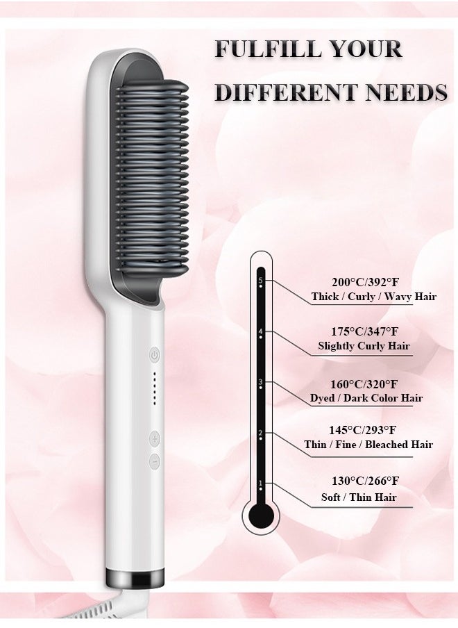 K.SKIN - Hair Straightener Brush Hair Straightening Iron with Built-in Comb, 20s Fast Heating 5 Gears Settings Anti-Scald Perfect for Professional Salon at Home - Image 1