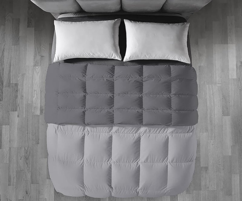 Filbert Premium 300 GSM Comforter Super Soft Fluffy Revesible Comforter 90 x 90 Inches228cm x 228cm Queen Size ComforterSilverDark Grey - Image 3