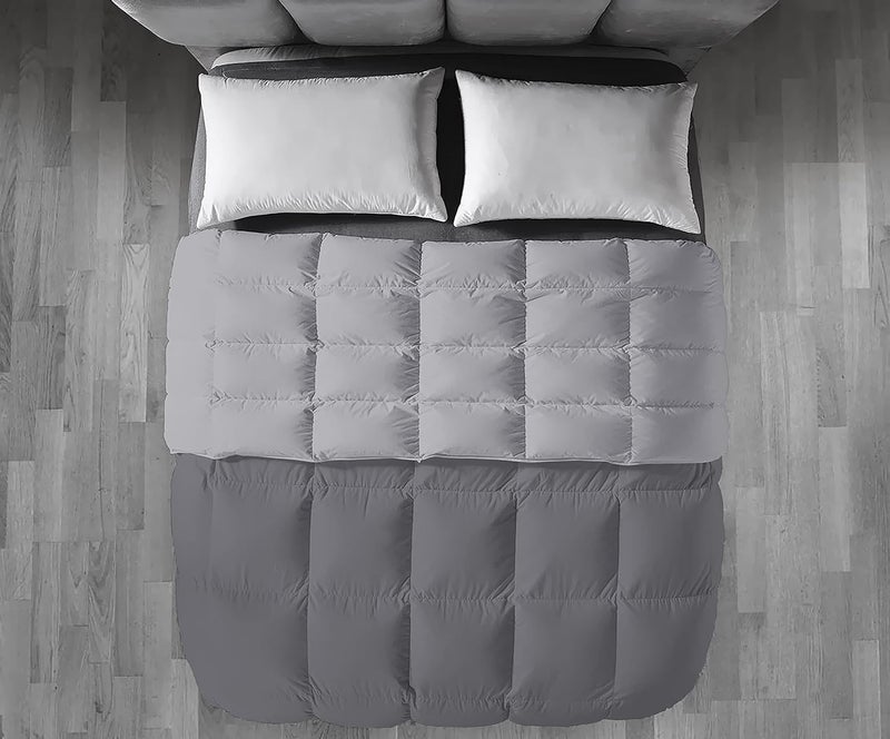 Filbert Premium 300 GSM Comforter Super Soft Fluffy Revesible Comforter 90 x 90 Inches228cm x 228cm Queen Size ComforterSilverDark Grey - Image 4